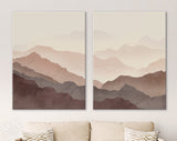 Misty Mountains Boho Canvas Print // Abstract Shapes Art Printable Wall Art Abstract // Geometric Modern Art // 2 Piece Wall Art Set