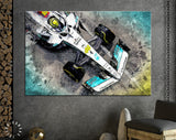 Lewis Hamilton F1 2022 Canvas Print // The W13 Mercedes-AMG Petronas F1 Team // Lewis Hamilton 44 // Formula 1 W13 E Performance