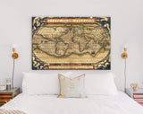 Antique Map Canvas Print // Antique Map by Ortelius, circa 1570 // Antique Map of the World Canvas Print// World Map Wall Art