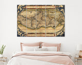 Antique Map Canvas Print // Antique Map by Ortelius, circa 1570 // Antique Map of the World Canvas Print// World Map Wall Art