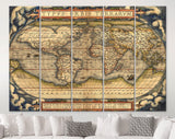 Antique Map Canvas Print // Antique Map by Ortelius, circa 1570 // Antique Map of the World Canvas Print// World Map Wall Art