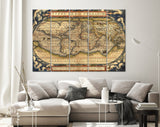 Antique Map Canvas Print // Antique Map by Ortelius, circa 1570 // Antique Map of the World Canvas Print// World Map Wall Art