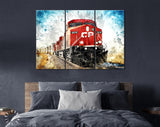 Cargo Train Canvas Print // Powerful Diesel Locomotive // Commercial Cargo // Locomotive Print // Rail Freight Transport Wall Art