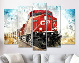 Cargo Train Canvas Print // Powerful Diesel Locomotive // Commercial Cargo // Locomotive Print // Rail Freight Transport Wall Art