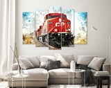 Cargo Train Canvas Print // Powerful Diesel Locomotive // Commercial Cargo // Locomotive Print // Rail Freight Transport Wall Art