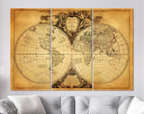 Orbis Vetus Canvas Print // Vintage Map Of The World Robert De Vaugondy c. 1752 // World Map Wall Art // Orbis Vetus in útrâque continente'