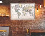 Old World Map Canvas Print Original Hand Coloured Map Of The World On Mercator Projection c. 1860 The Countries Are Named As They Were Then