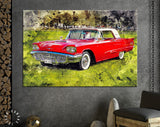 Ford Thunderbird Canvas Print // 1960 Ford Thunderbird Canvas Wall Decor // Classic Personal Luxury Car // Ford Thunderbird Wall Art