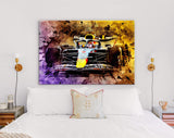 Max Verstappen Red Bull Racing F1 2022 Canvas Print // Dutch driver Max Verstappen // Red Bull Racing RB18 F1 car // Formula 1 Home Decor