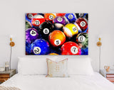 Pool Balls Canvas Print // Billiard Wall Art // Billiard Club Wall Decor // Man Cave Decor