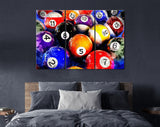 Pool Balls Canvas Print // Billiard Wall Art // Billiard Club Wall Decor // Man Cave Decor