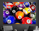 Pool Balls Canvas Print // Billiard Wall Art // Billiard Club Wall Decor // Man Cave Decor