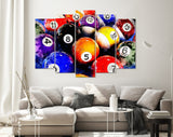 Pool Balls Canvas Print // Billiard Wall Art // Billiard Club Wall Decor // Man Cave Decor