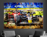 Max Verstappen and Charles Leclerc F1 2022 Canvas Print // Formula 1 Wall Art // Oracle Red Bull Racing Fan Gift // Formula One Fan Gift