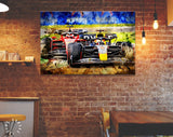 Max Verstappen and Charles Leclerc F1 2022 Canvas Print // Formula 1 Wall Art // Oracle Red Bull Racing Fan Gift // Formula One Fan Gift