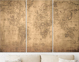 Old Map Canvas Print // Antique Map Home Decor // Ancient Map Wall Art // Vintage Map Print // Neutral Colors Map Canvas Print