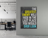 The Greatest Enemy Canvas Print // The Greatest Enemy Will Hide In The Last Place You Would Ever Look // Julius Caesar 75 BC Quote