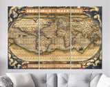 Antique Map Canvas Print // Antique Map by Ortelius, circa 1570 // Antique Map of the World Canvas Print// World Map Wall Art