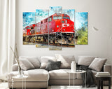 Locomotive Canvas Print // Powerful Diesel Locomotive // Commercial Cargo // Goods Train Print // Rail Freight Transport Wall Art