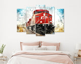 Cargo Train Canvas Print // Powerful Diesel Locomotive // Commercial Cargo // Locomotive Print // Rail Freight Transport Wall Art