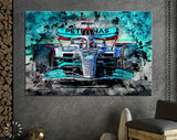 George Russell F1 2022 Mercedes-AMG Canvas Print // The W13 Mercedes-AMG Petronas F1 Team // George Russell // Formula 1 W13 E Performance