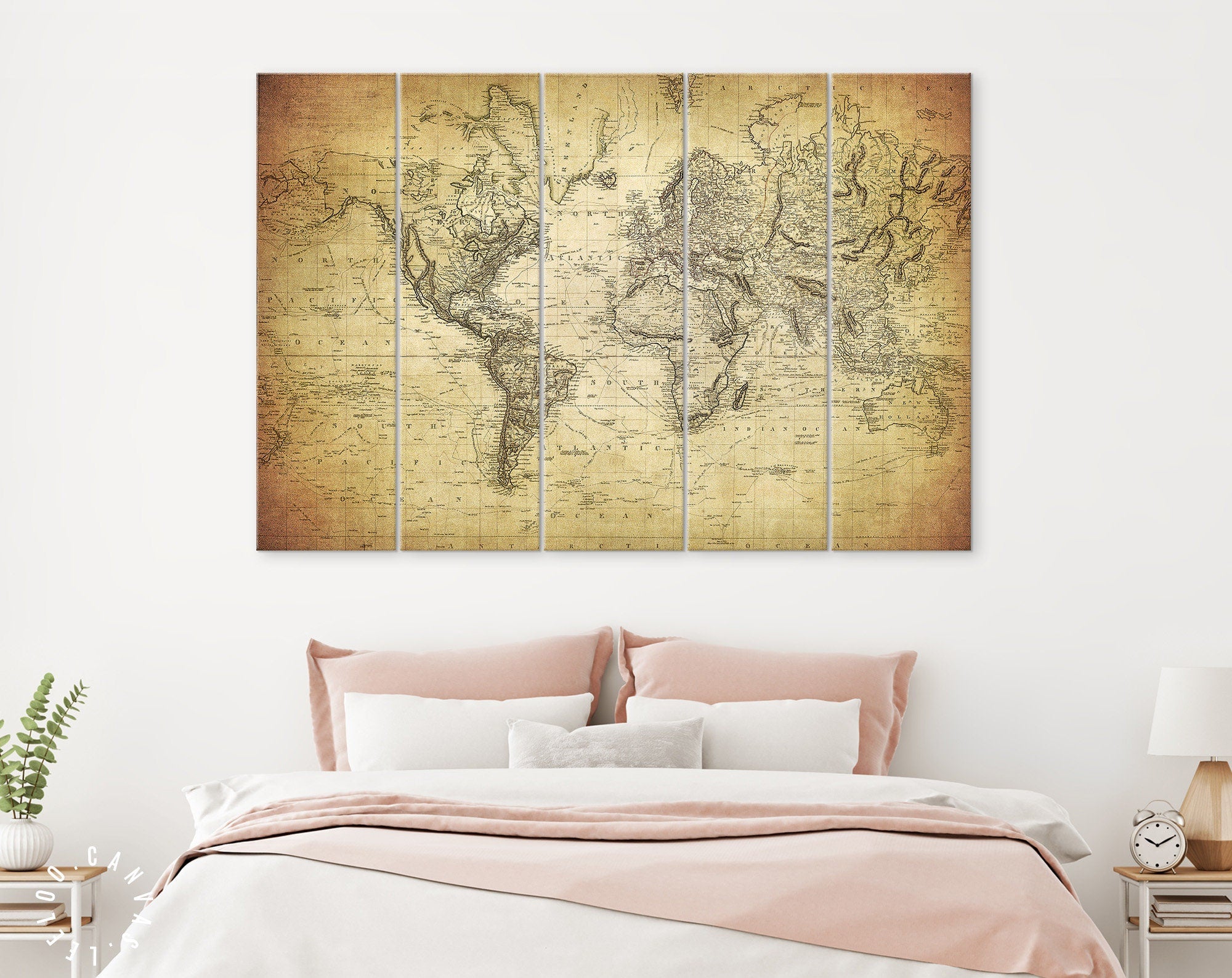 World Map 1814 Canvas Print – leeloocanvas