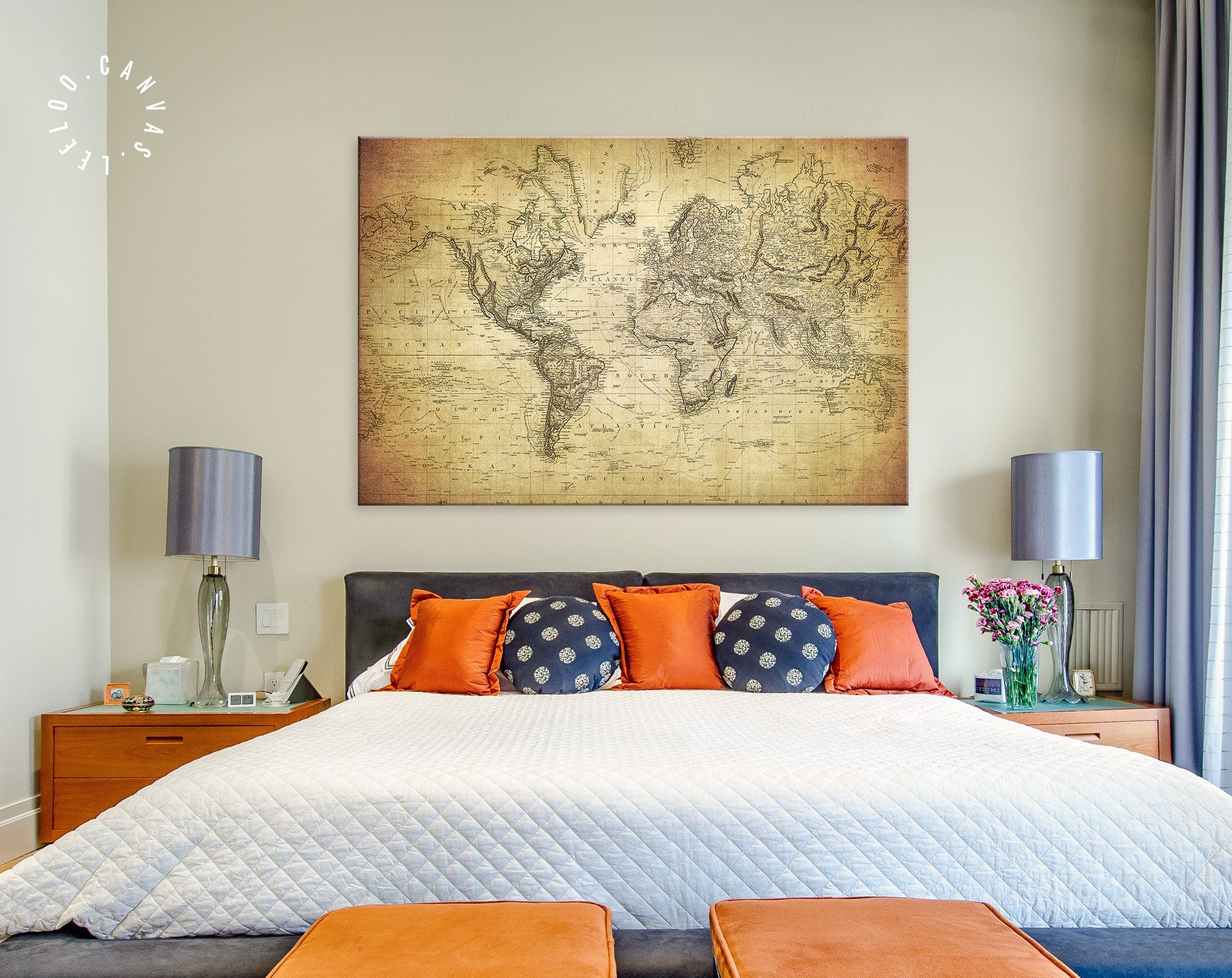 World Map 1814 Canvas Print – leeloocanvas