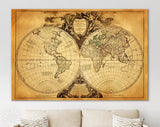Orbis Vetus Canvas Print // Vintage Map Of The World Robert De Vaugondy c. 1752 // World Map Wall Art // Orbis Vetus in útrâque continente'