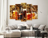 Beer Canvas Print // Assortment of Beer Glasses // Pub Wall Decor // Man Cave Wall Art