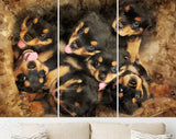 Rotties Canvas Print // Little Rottweilers Wall Art // Funny Cute Adorable Little Rotties Home Decor // Dog Lover Gift // Rottweiler puppies