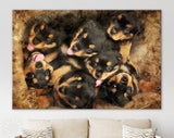 Rotties Canvas Print // Little Rottweilers Wall Art // Funny Cute Adorable Little Rotties Home Decor // Dog Lover Gift // Rottweiler puppies