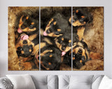 Rotties Canvas Print // Little Rottweilers Wall Art // Funny Cute Adorable Little Rotties Home Decor // Dog Lover Gift // Rottweiler puppies