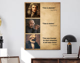 Time Quotes Canvas Print // Isaac Newton Quote / Albert Einstein Quote / Karl Marx Quote / Time Was Invented By Clock Companies To Sell More Clocks