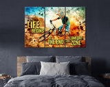 Downhill Canvas Print // Life Begins At The End Of Your Comfort Zone // MTB Mountain Biking Dusty Aggressive Turns Downhill Riding