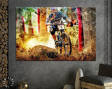 Downhill MTB Canvas Print // MTB Mountain Bike Wall Art // Downhill Mountain Bike // Mountain Biking Downhill Canvas Wall Art