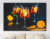 Aperol Spritz Aperitivo Cocktail Canvas Print // Aperol Spritz Cocktail Party Canvas Wall Decor // Bar Wall Decor // Whisky Wall Art