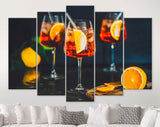 Aperol Spritz Aperitivo Cocktail Canvas Print // Aperol Spritz Cocktail Party Canvas Wall Decor // Bar Wall Decor // Whisky Wall Art