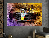 Max Verstappen Red Bull Racing F1 2022 Canvas Print // Dutch driver Max Verstappen // Red Bull Racing RB18 F1 car // Formula 1 Home Decor