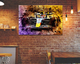 Max Verstappen Red Bull Racing F1 2022 Canvas Print // Dutch driver Max Verstappen // Red Bull Racing RB18 F1 car // Formula 1 Home Decor