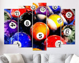 Pool Balls Canvas Print // Billiard Wall Art // Billiard Club Wall Decor // Man Cave Decor