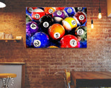 Pool Balls Canvas Print // Billiard Wall Art // Billiard Club Wall Decor // Man Cave Decor