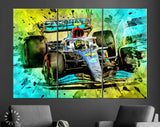 Lewis Hamilton 2022 Canvas Print // Lewis Hamilton driving the Mercedes W13 during 2022 Spanish F1 GP // Formula 1 Home Decor