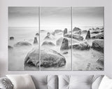 Seashore Canvas Print // Shore of the Sea Black and White Wall Art // Calming Seascape Canvas Wall Decor