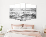 Seascape Canvas Print // Black and White Picture of Shoreline Waters Canvas Wall Decor // Black and White Sea Canvas Wall Art