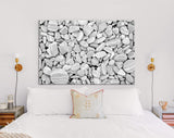 Pebbles Canvas Print // Grey Dry Round Stones Wall Decor // Gray and White Pebbles Stone // Luxury Abstract Canvas Wall Art