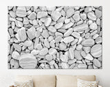 Pebbles Canvas Print // Grey Dry Round Stones Wall Decor // Gray and White Pebbles Stone // Luxury Abstract Canvas Wall Art