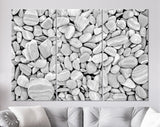 Pebbles Canvas Print // Grey Dry Round Stones Wall Decor // Gray and White Pebbles Stone // Luxury Abstract Canvas Wall Art