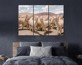 Alpacas Canvas Print // Herd of Alpacas Grazing in Peru Cusco in the Andes Mountains // Funny Looking Alpacas // Nursery Wall Decor