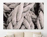 Thick Rope Canvas Print // Pink Color Toning Thick Rope Image Canvas Wall Decor // Marine and Boat Rope for Mooring