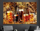 Beer Canvas Print // Assortment of Beer Glasses // Pub Wall Decor // Man Cave Wall Art